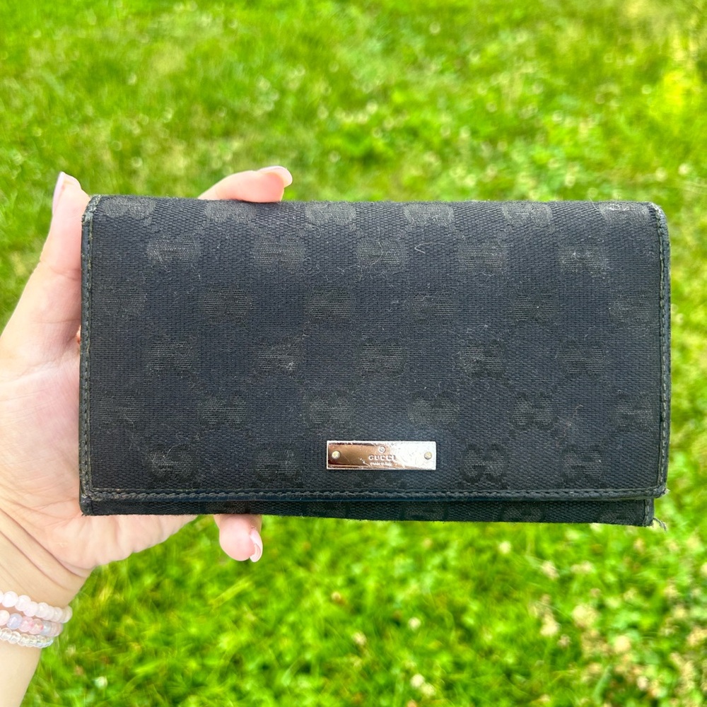 Black Gucci Embossed Wallet
